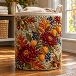Panier à linge matelassé Chrysanthèmes d'Automne