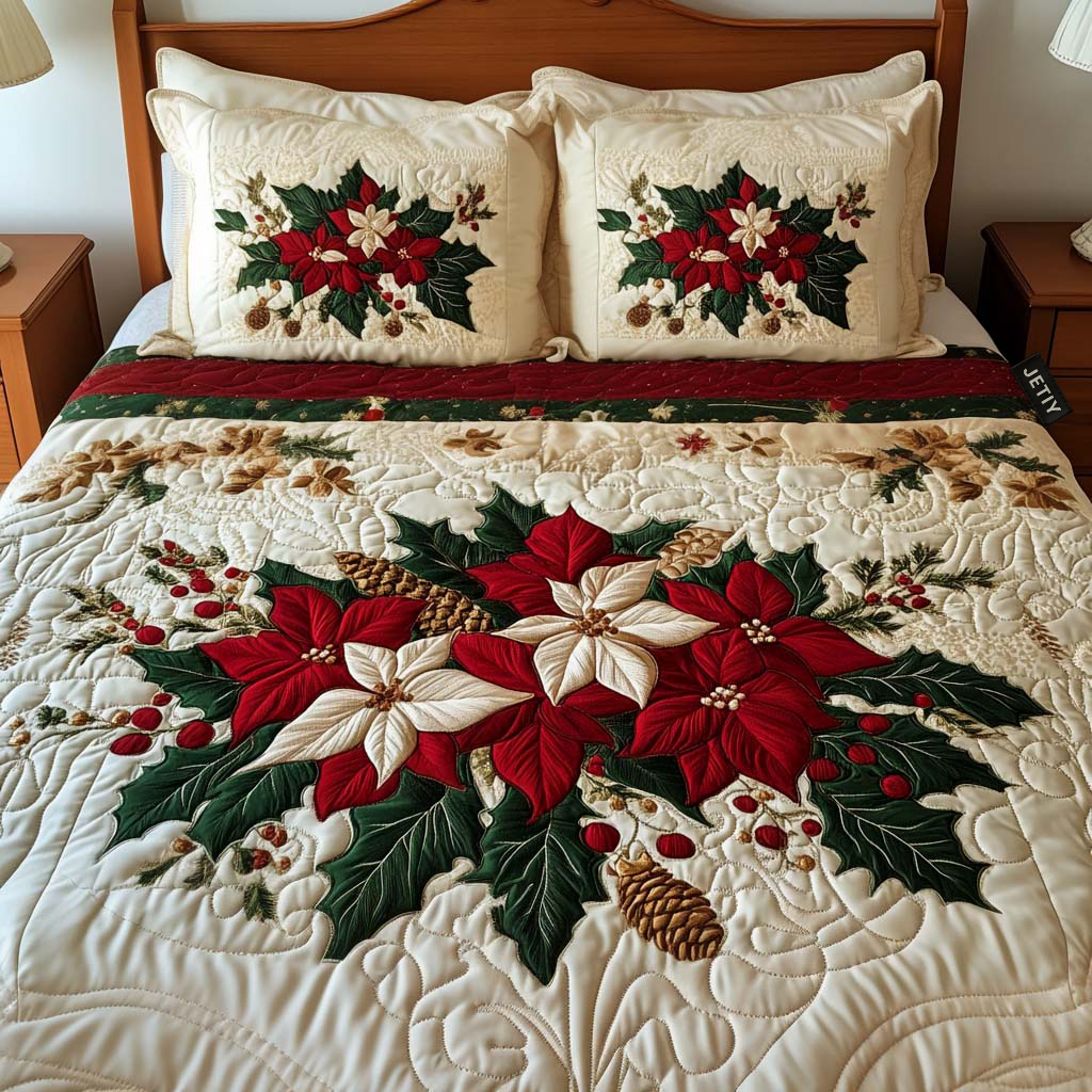 Ensemble de lit matelassé 3 pièces - Noël