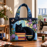 Sac à main artisanal | Le Chat noir et les Livres
