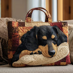 Sac à main matelassé teckel, brodé main – Mathilde Montreux