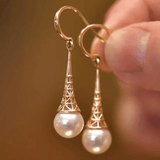 Boucles d'oreilles perles monture filigranée