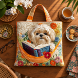 Sac à main artisanal | Shih Tzu et Livres