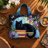 Sac à main artisanal | Le Chat noir et les Livres