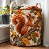 Panier à linge matelassé Écureuil et Glands