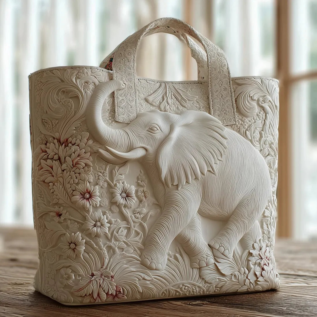 Sac à main matelassé éléphant, brodé main – Mathilde Montreux