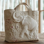 Sac à main matelassé éléphant, brodé main – Mathilde Montreux