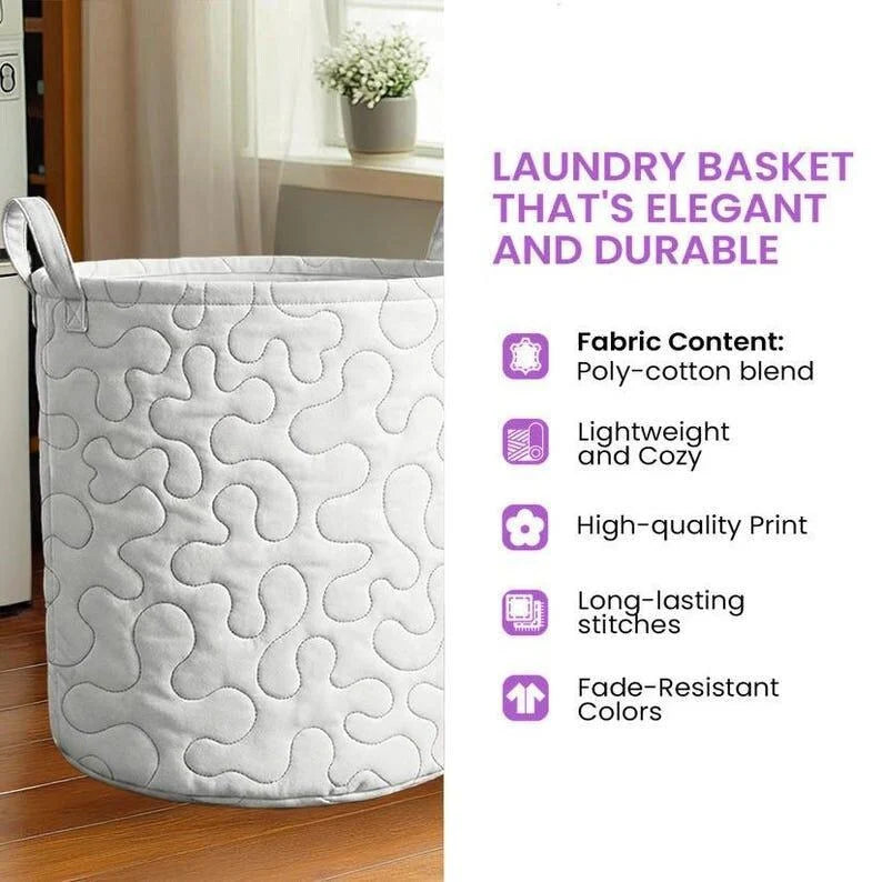 Fall Vibe Quilted Laundry Basket