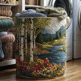 Panier à linge matelassé Forêt de Bouleaux