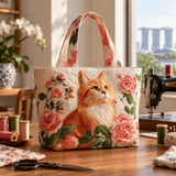 Sac à main artisanal | Le Chat brun et la Rose
