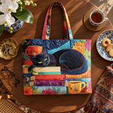 Sac à main artisanal | Le Chat noir et les Livres