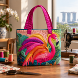 Sac à main artisanal | Flamant rose et Arc-en-ciel