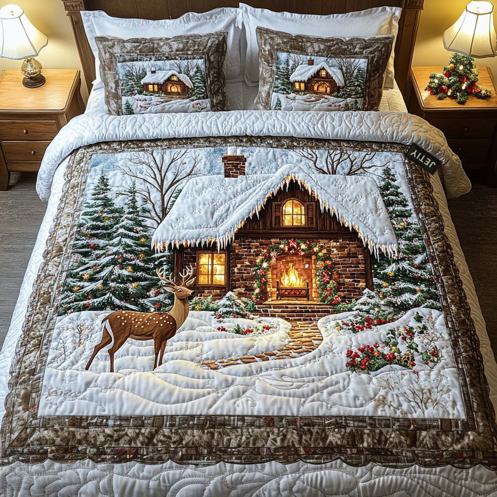Ensemble de lit matelassé 3 pièces - Noël