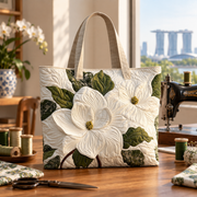 Sac à main artisanal | Fleurs blanches