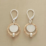 Boucles d'oreilles anneau et perle or et argent