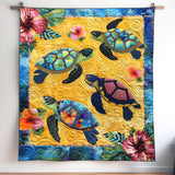 Margaux - Künstlerischer Wandbehang Aqua Adventure Künstlerischer Quilt zum Aufhängen