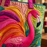 Sac à main artisanal | Flamant rose et Arc-en-ciel