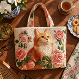 Sac à main artisanal | Le Chat brun et la Rose
