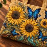 Sac à main artisanal | Tournesols et Papillon