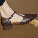 Greta – Salomés en cuir à bride tressée