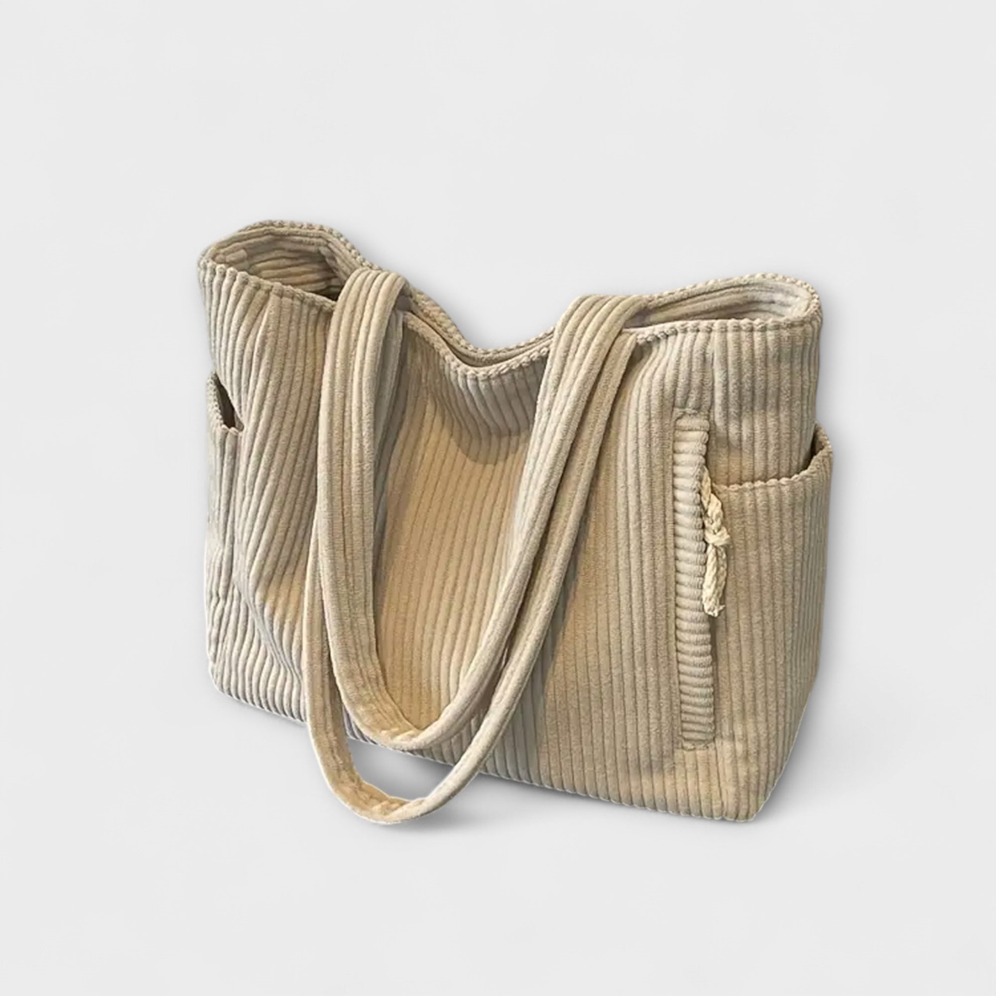 Clotilde – Sac cabas côtelé à cordon