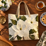 Sac à main artisanal | Fleurs blanches