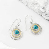Pendantes pierre turquoise et anneaux