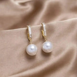 Boucles d'oreilles perles avec zircones