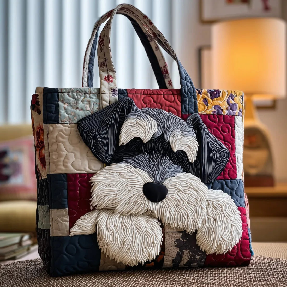 Sac à main matelassé schnauzer, brodé main – Mathilde Montreux
