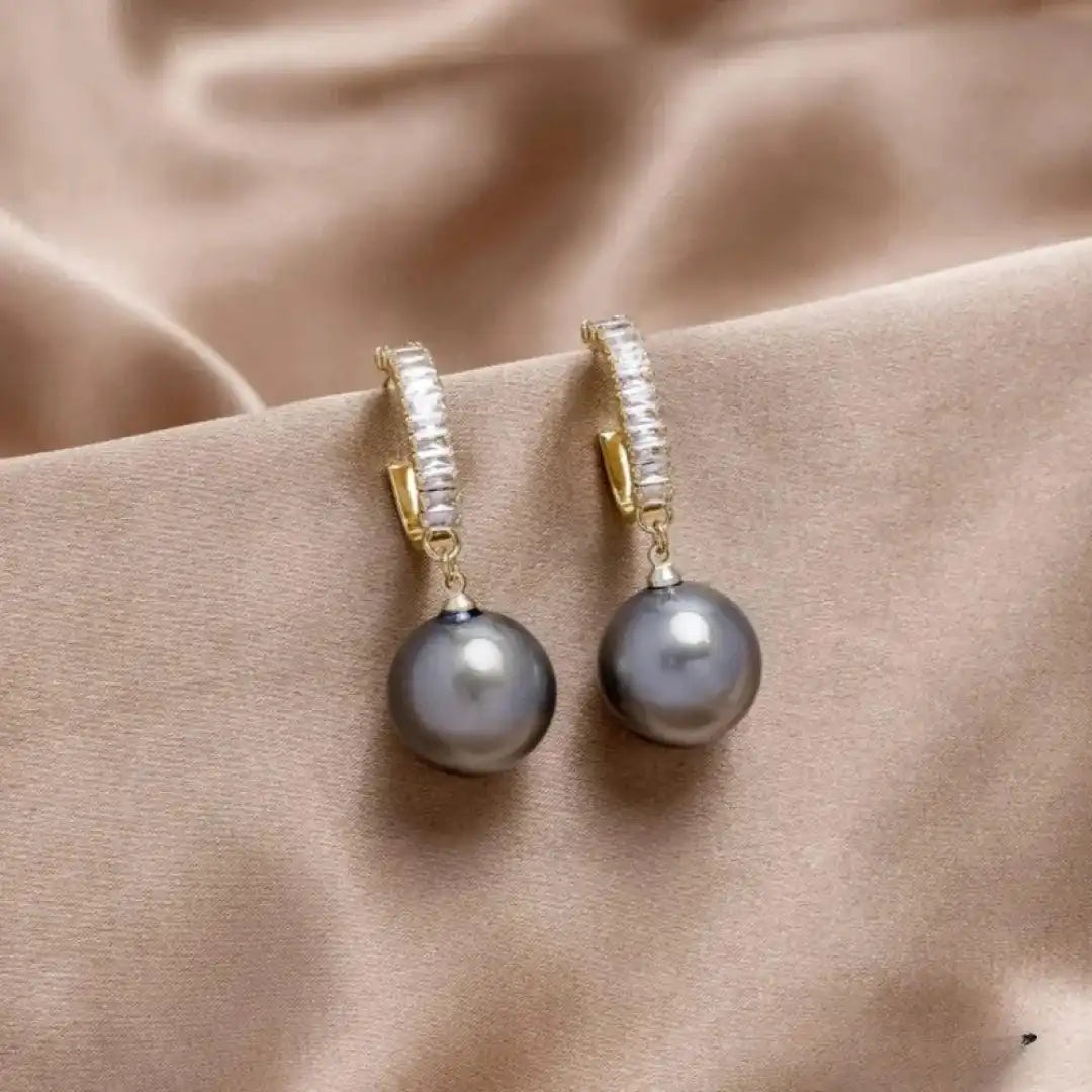 Boucles d'oreilles perles avec zircones