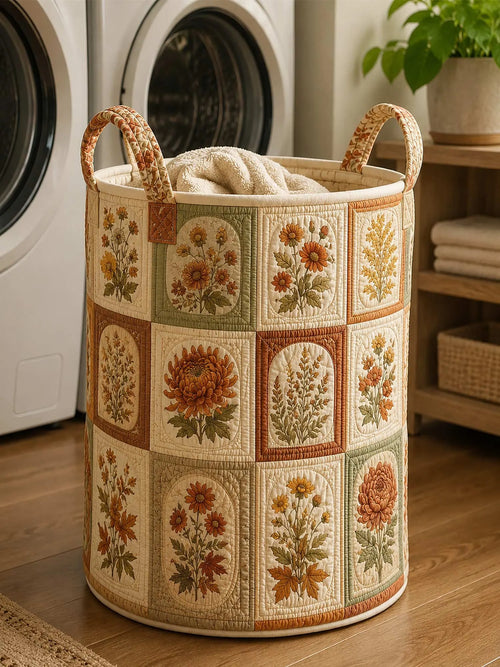 Panier à linge matelassé Botanique d'Automne