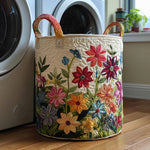 Panier à linge matelassé Champ de Fleurs