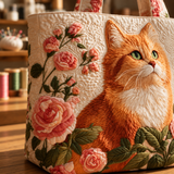 Sac à main artisanal | Le Chat brun et la Rose