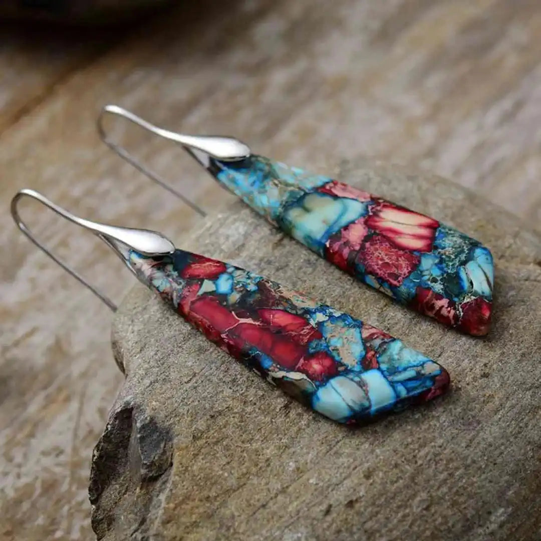 Pendantes pierres colorées