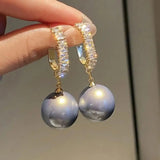 Boucles d'oreilles perles avec zircones