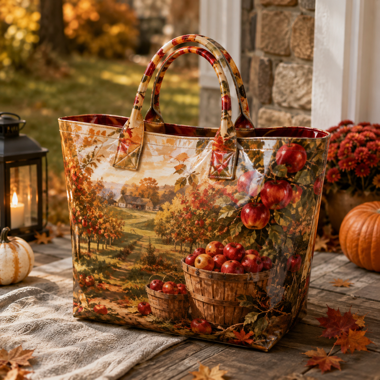 Sac cabas verger de pommiers en PVC