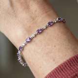 Bracelet améthyste « Lumière des étoiles » | Or blanc