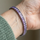 Bracelet tennis améthyste Vertéa | Or blanc
