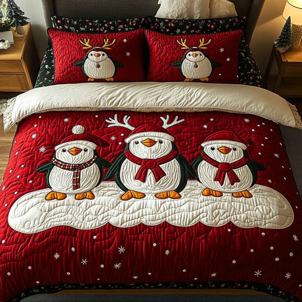 Ensemble de lit matelassé 3 pièces - Noël