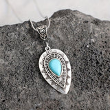Collier goutte turquoise Arlisse | Or blanc