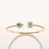 Bracelet Claudia avec pierre vert émeraude