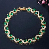 Bracelet Diana avec pierre vert émeraude