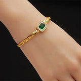 Bracelet Joanna avec pierre vert émeraude