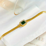 Bracelet Joanna avec pierre vert émeraude