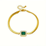 Bracelet Joanna avec pierre vert émeraude
