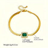 Bracelet Joanna avec pierre vert émeraude