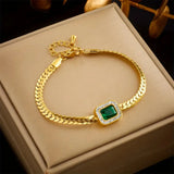 Bracelet Joanna avec pierre vert émeraude