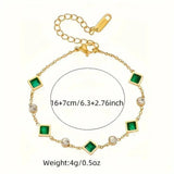 Armband Karolina mit smaragdgrünem Stein