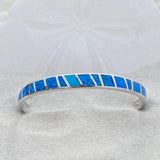 Bracelet opale bleue en or blanc