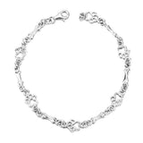 Bracelet à pendentifs pattes de chien et os en or blanc