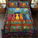 Ensemble de lit matelassé 3 pièces - Chat
